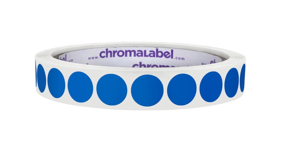 5903 1/2 Inch Circle Sticker Labels, High Visibility Round Colored